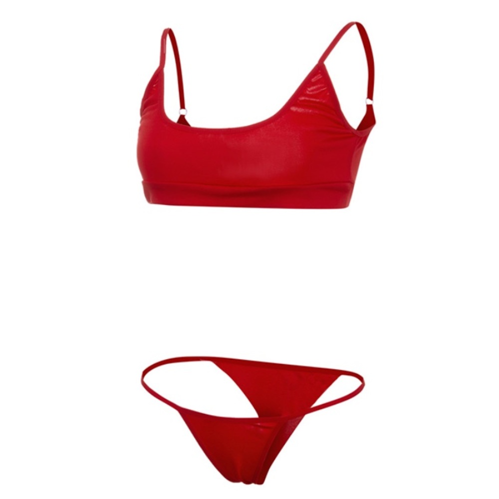 Last Drop! HP 🎉 Red High Cut Bikini Swimsuit Set - Picture 2 of 11